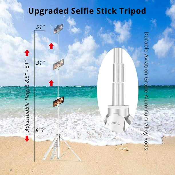 Trépied de poche avec télécommande sans fil détachable et mini trépied  Support Selfie Stick pour Gopro Iphone Xr / iphone 12/12 Pro