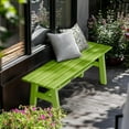 thumbnail image 2 of VINGLI 47” Outdoor Bench Garden Bench HDPE Porch Bench w/Metal Legs, Poly Lumber Patio Benches, 660 LBS Capacity Outdoor Backless Benches(Black), 2 of 7
