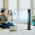 thumbnail image 2 of HOMCOM Freestanding Tower Fan Cooling for Home Bedroom with 3 Speed, 12h Timer, Oscillating, Tilt, LED Panel, Remote Controller, Black, 2 of 10