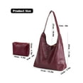 thumbnail image 3 of Deago Slouchy Hobo Bags for Women Soft PU Leather Shoulder Bag Handbag Tote Purses with Pouch (Red-1), 3 of 9