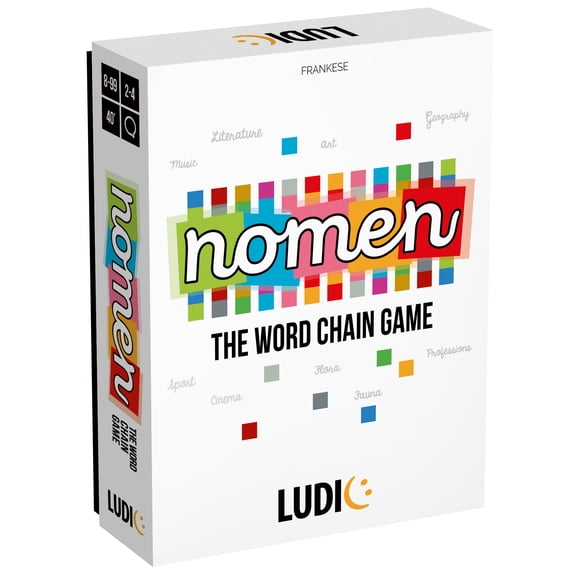 Ludic Nomen - The Word Chain Game, Letter & Category Matching, Strategy Party Board Game, Test Your Vocabulary & Creativity, Family Age 8 , 2-4 Player