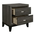 thumbnail image 4 of Contemporary Gray Finish 3pc Bedroom Set Queen Size Bed Nightstands Clean Lines Design Bedroom Furniture, 4 of 5