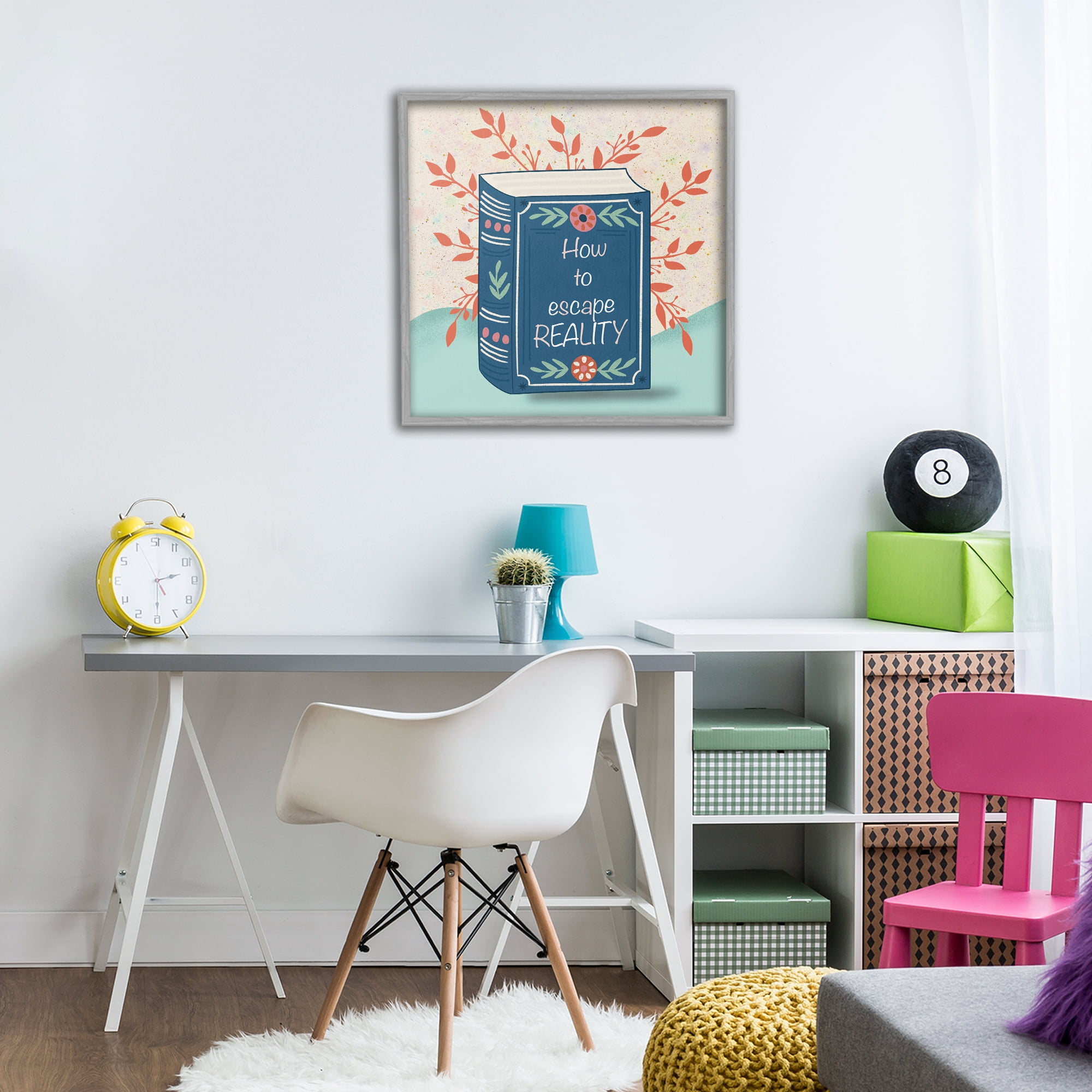 Stupell Industries How To Escape Reality Gray Framed Giclee Art, design by Julia Frost