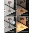 thumbnail image 6 of 2 Pack Cordless LED Table Lamp, Aluminum Portable Rechargeable Desk Lamp, Dimmable Touch Lamps for Bedroom Living Room Restaurant Patio, Brown, 6 of 9