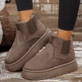 thumbnail image 2 of Women's Faux Suede Slip-On Snow Boots, Short Warm Ankle Booties, 2 of 5