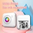 thumbnail image 2 of Riwcyla Mini Pocket Printer Portable 58mm Thermal Printer Machine Wireless BT Connection for Picture Label DIY Handcraft List Memo Notes Journal Receipt Paper Instant Sticker with 11 Roll Thermal Pa, 2 of 6