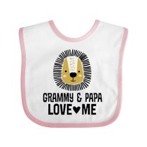 Inktastic Grammy and Papa Love Me Grandson Lion Boys Baby Bib