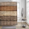 thumbnail image 3 of Brown Gray Wood Grain Shower Curtain, Vintage Farmhouse Country Style Waterproof Shower Curtain Set with 12 Hooks Lightweight Bath Curtains Fabric Bathroom Decor 72x72 Inches, 3 of 9