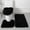 Black, variant on KUNPENG Non-Slip Bathroom Rug Set, 3-Piece Shaggy Bathroom Rugs and Mats, Super Absorbent Microfiber Bath Rug, Contoured U-Shape Toilet Mat & Lid Cover, Shower Mat for Home Decor
