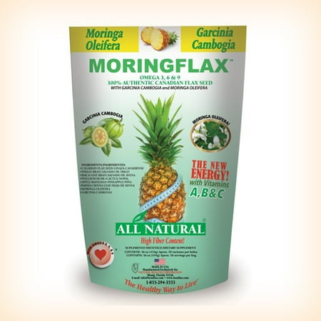 MORINGFLAX FORMULA 100% NATURAL CANADIAN FLAX SEED WITH GARCINIA CAMBOGIA AND MORINGA OLEIFERA 16 OZ.