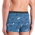 thumbnail image 4 of Men's Boxer Briefs, Sharks on White Blue Striped Soft Comfy Mens Underwear Boxer Briefs Breathable With Widen Waist, 4 of 7