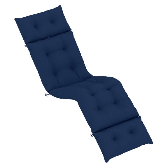 Outdoor Chaise Lounge Cushion - 74.8in Tufted Patio Lounger Pad, UV Resistant, Navy Blue