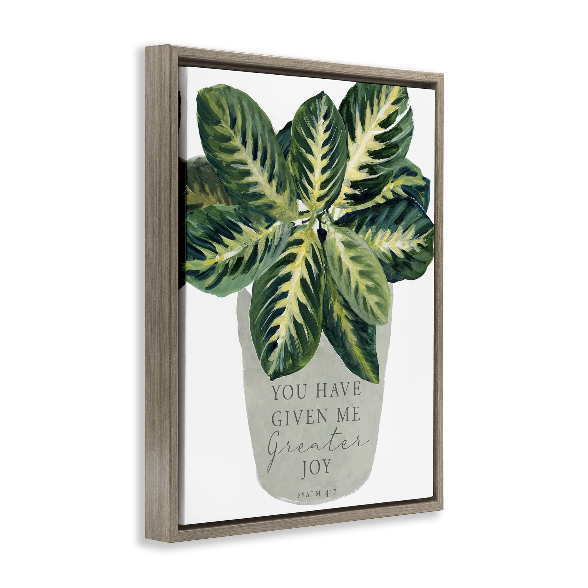 Stupell Industries Prayer & House Plant Brown Framed Floater Canvas Wall Art, design by Lanie Loreth
