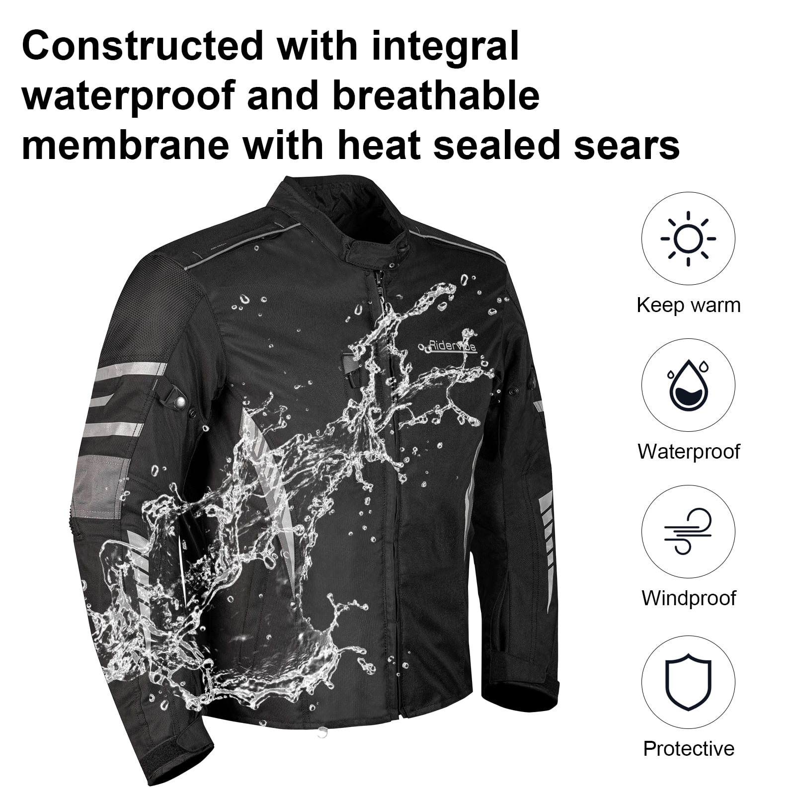 Dream Apparel Men's All-season Motorcycle Jacket for Enduro Dualsport Riding with 600 D polyester, Armor Foam Padding, Visibility