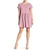 Bobeau Ruffle Short Sleeve Dress, Orchid, Large