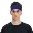 thumbnail image 2 of Qekee Navy Blue Sports Sweatband, Workout Headband for Running, Exercise, Cycling Fit Head Circumference 19.6-22.4 inches, 2 of 9