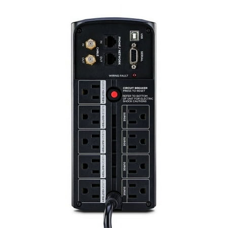 CyberPower - Intelligent LCD Series 850VA Battery Back-Up System - Black