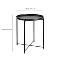 thumbnail image 3 of Cerbior Metal Tray End Table, Round Accent Coffee Side Table, Anti-Rust and Waterproof Outdoor Small Side Table, Indoor Modern Sofa Side Table Bedside Table for Living Room Bedroom Balcony (Black), 3 of 10