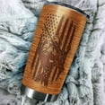 thumbnail image 5 of Personalized Hunting Tumbler Wood Style American Flag Design Insulated Cup with Lid Custom Name Tumblers Hunter Lovers Gift for Best Friends Christmas Father, 5 of 6