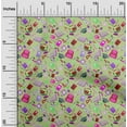 thumbnail image 2 of oneOone Silk Tabby Light Green Fabric Kids Quilting Supplies Print Sewing Fabric By The Yard 42 Inch Wide, 2 of 4