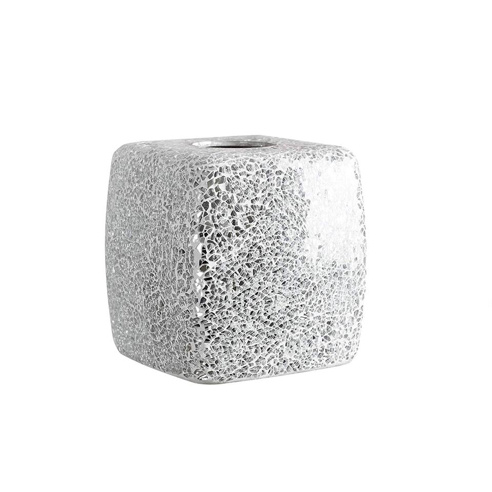 Multi Whole Housewares Mosaic Glass Tissue Holder Decorative Tissue Cover Square Box