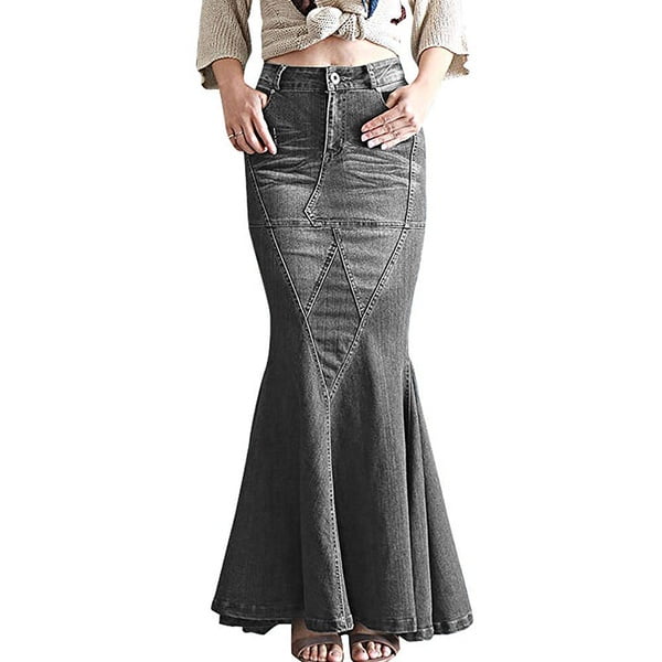 long jean skirts 60