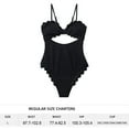 thumbnail image 2 of Women's One Piece Swimsuit - Sexy Black Cutout Scallop Trim Bathing Suit, 2 of 5