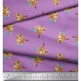 thumbnail image 3 of Soimoi Moss Georgette Fabric Wool & Cat Animal Fabric Prints By Yard 42 Inch Wide, 3 of 3