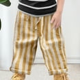 thumbnail image 4 of LZHGirlshop Toddler Baby Boy Girl Cotton Joggers Pants Casual Stripe Printed Drawstring Pocket Pants Infant Sweatpants Sweat Long Pants Fall Clothes,Yellow,9M, 4 of 6