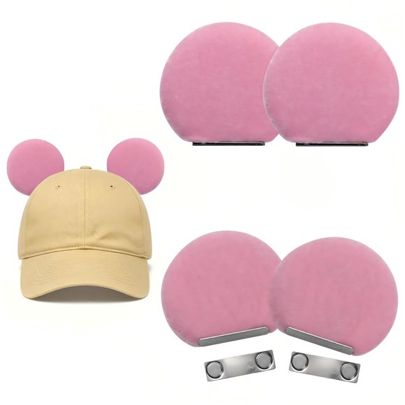 Orejas de ratón magnéticas ZIYIZE para gorra, accesorio para colocar, rosa
