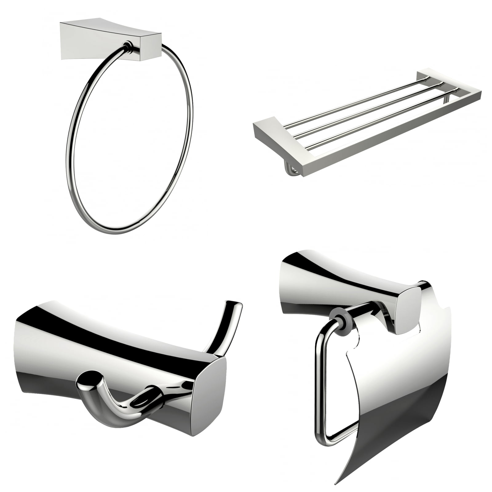 MultiRod Towel Rack With Towel Ring, Robe Hook And Toilet Paper Holder