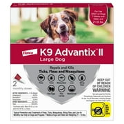 K9 Advantix II Vet-Recommended Flea, Tick & Mosquito Prevention for Large Dogs 21-55 lbs, 2 Monthly Treatments