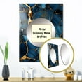 thumbnail image 3 of Designart "Abstract Marble Mosaic in Gold and Sapphire Blue IV" Marble Mirror Wall Decor - Modern Gold Abstract Mirror Wall Art For Bathroom - 32" x 24" Inch, 3 of 5