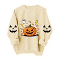 thumbnail image 6 of VKOYWKM Oversized Halloween Sweatshirts Women Pumpkin Graphic Sweatshirts Crewneck Long Sleeve Fall Sweatshirt Vintage Spooky Halloween Pullover Sweatshirts, 6 of 8