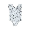thumbnail image 2 of Sunisery Little Girls One-piece Swimsuit Black/White Point Sleeveless Swimwear, 2 of 7