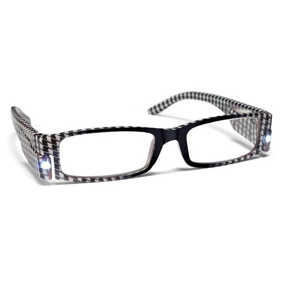 PS Designs 01416 - Houndstooth - 1.25 Bright Eye Readers (PRG1-1.25) 1.25 Magnification LED Reading Glasses