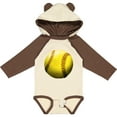 thumbnail image 3 of Inktastic Yellow Softball Boys or Girls Long Sleeve Baby Bodysuit, 3 of 5