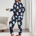 thumbnail image 4 of Riecok Halloween Pajama Set Women Plus Size Long Sleeve Top and Pant Ghost Print 2 Piece Pjs Sleep Sets Comfortable Loungewear, 4 of 6