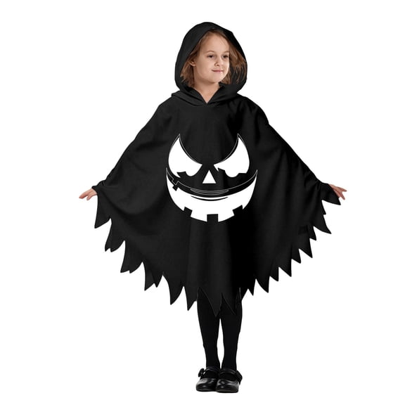 Bainana Halloween Onesie Cosplay Ghost Outfits For Kids Lightweight Long Sleeve Hooded Face Print Robe Boys And Girls Theme Party Clothes