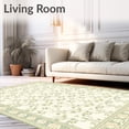 thumbnail image 2 of ODIKA 5'x7' Machine Washable Non-Slip Area Rug, Cottagecore Charm Sage Green & Ivory Floral Delight High Traffic Rug with Pad, Beige, 63442, 2 of 8
