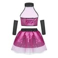 thumbnail image 2 of YiZYiF Little Girls Jazz Modern Dance Costume Outfit Sequins Tops with Mesh Tutu Dress, 2 of 7