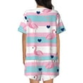 thumbnail image 3 of Bingfone Flamingo1 Print Pajamas Sets for Women Soft Short-Sleeved Pjs with Lounge Shorts Two Piece Sleepwear, 3 of 8