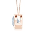 thumbnail image 2 of ANGARA Natural Bezel-Set Round 1.6 ct Aquamarine Solitaire Pendant in 14K Rose Gold for Women (Size-8mm) | March Birthstone, Anniversary, Jewelry Gift for Women | Natural Aquamarine Necklace, 2 of 7