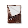 thumbnail image 2 of Chocolate Soft Flannel Fleece Throw Blanket, Close-up Image of Melting Chocolate Pieces Homemade Dessert Preparation Print, Cozy Plush for Indoor and Outdoor Use, 50" x 60", Dark Brown, by Ambesonne, 2 of 5