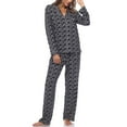 thumbnail image 2 of White Mark Women's Heart Print Long Sleeve Pajama Set, 2 of 6