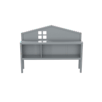 Witaxima Full-size Bed Headboard with Storage Shelves, Grey, 55.79x11.81in, Multi-functional