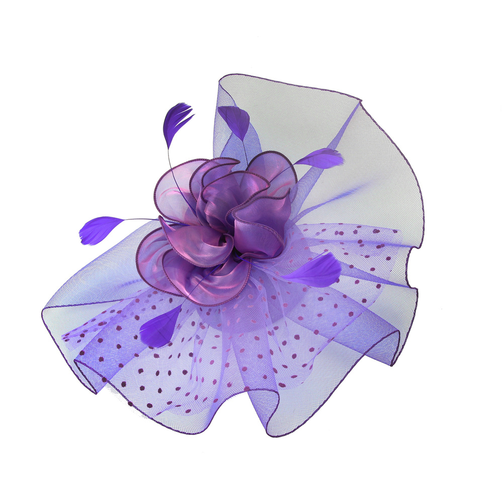 Chic Headwear Large Polka Dot Veil Mesh Fascinator