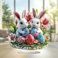 thumbnail image 5 of WMGHA Easter Decorations- Acrylic Easter Bunny Decor, 2D Flat Sign, Party Decoration Easter Decor Desktop Display for Display Shelf Home Fireplace, 7.5 x 7.8 inchs, 5 of 5