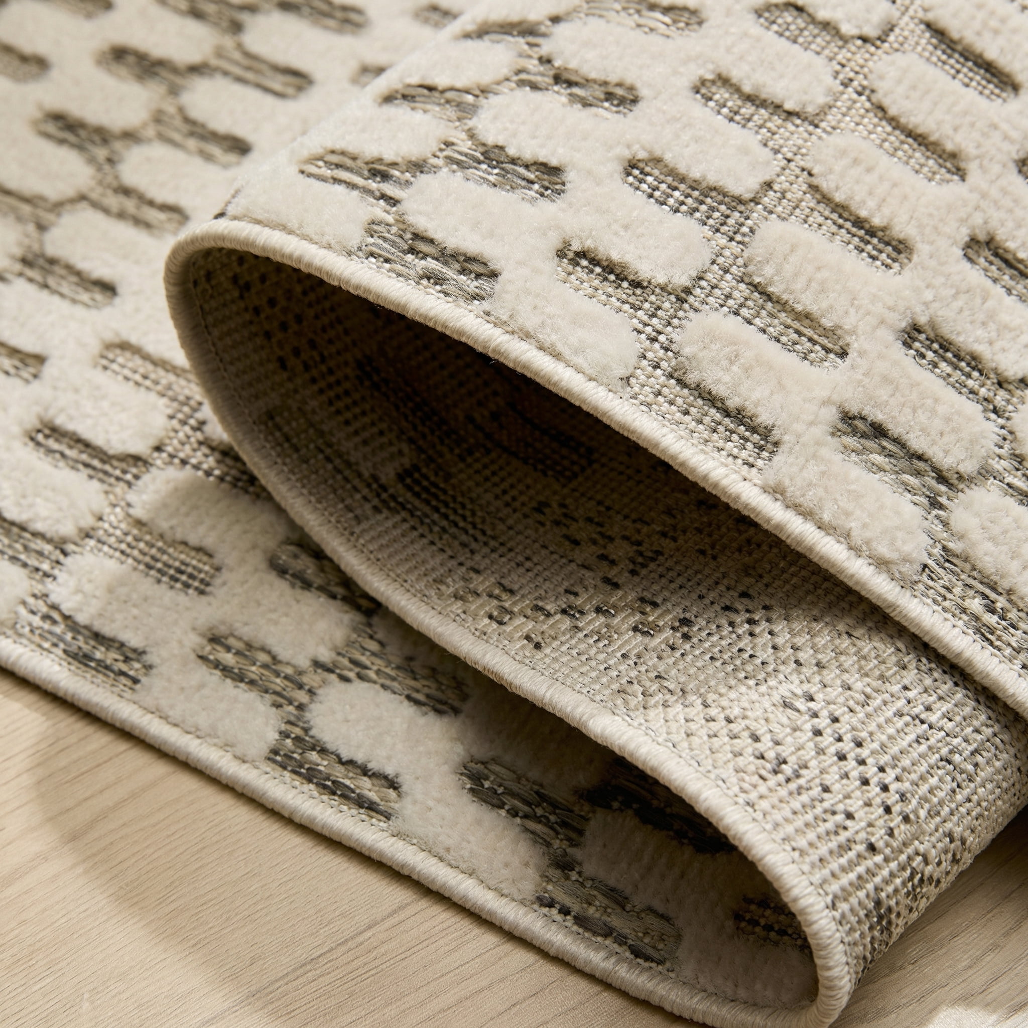 Rug Branch Maise Abstract Indoor Outdoor Area Rug, Cream Beige, Modern - Entryway, Hallway, Bathroom