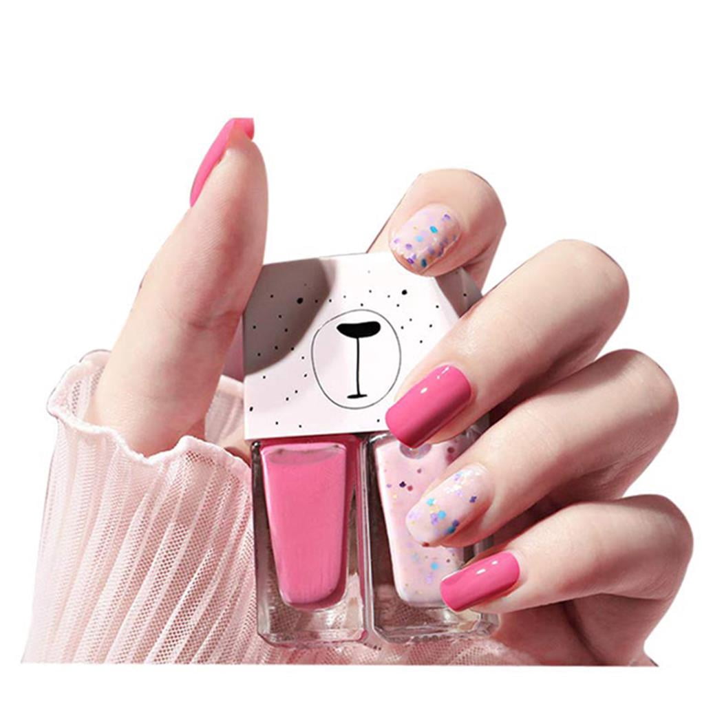 fastboy 2 Colors Nail Polish Non-Toxic Quick Drying Nail Polish Glossy Longwear Nail Polish